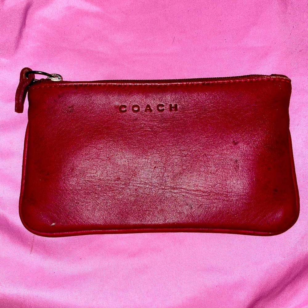 ~ Vintage coach burgundy wallet/make up bag~